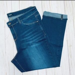 Kensie Women's Denim Cuffed Ankle Plus Size 16  je